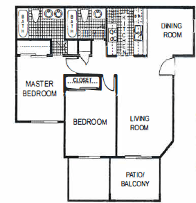 "Crestline" 2 Bedroom 2 Bathroom 850 square feet